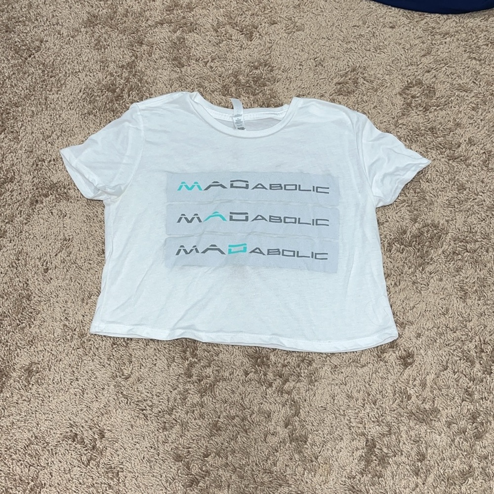 White Graphic Crop Top